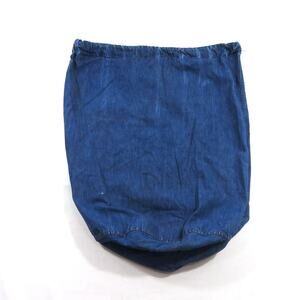 Military Denim Cotton Blue Laundry Bag Drawstring Zipper 24 X 33 USN Navy